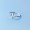 Silver Whale Tail Open Ring