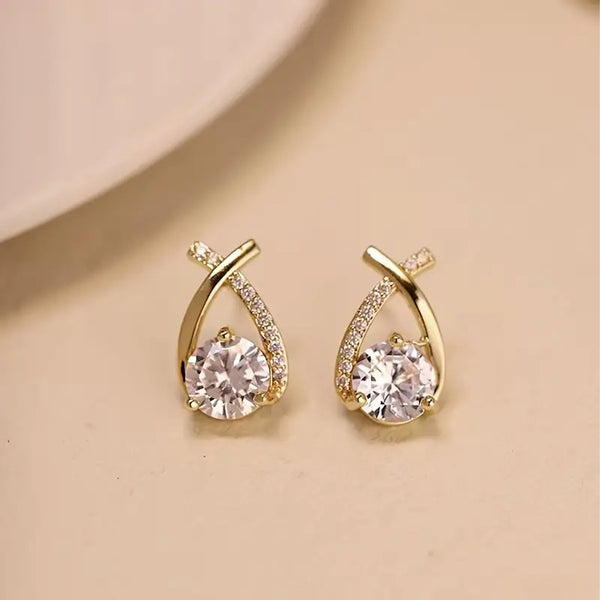 Pack Of 3 Stylish Crystal, Pearl & Spiral Earrings