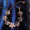 Flower Rose Gold Plated Crystals Bracelet