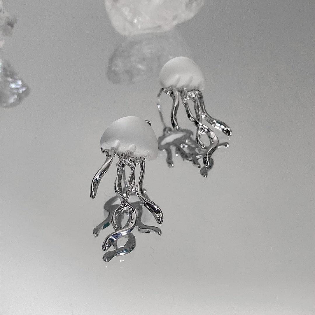 Jellyfish Earrings - Silver Plated Ear Jewelry