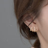 Combo Of 2 Pearl & Crystal Floral Earrings