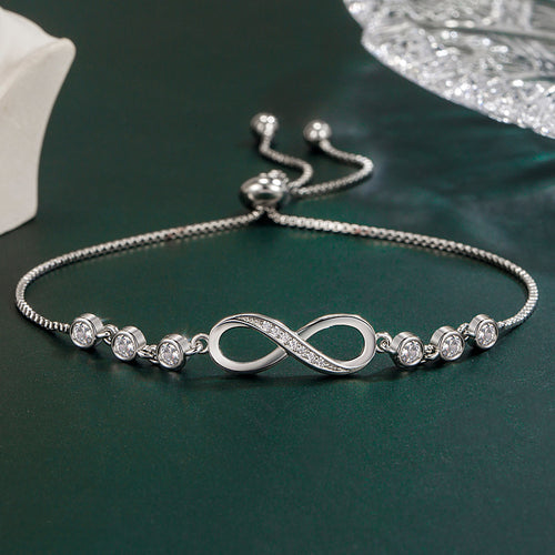 Plated Infinity Slide Closure Bracelet