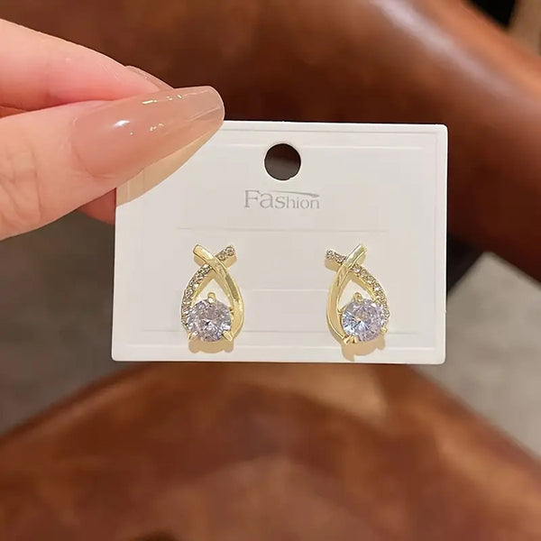 Combo Of 2 Gold-Plated Diamond Look & Pearl Earring