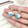 Triangle blue & white Dangler Earrings