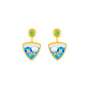 Triangle blue & white Dangler Earrings