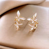 White Vintage Double Butterfly Earrings