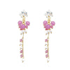 Purple Flower Beed Tassel Earrings