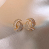 BeautifulWhite Pearl Strip Stud Earrings