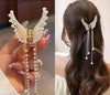Golden Large Rhinestone butterfly Hair Accessories
