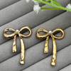 Anti Tarnish Golden Bow Tie Stud Earrings