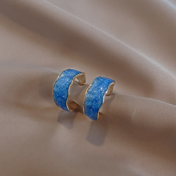 Blue Enamel Earring