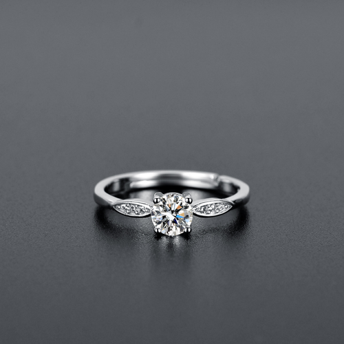 S925 Silver Classic Round Solitaire Adjustable Ring Alternate