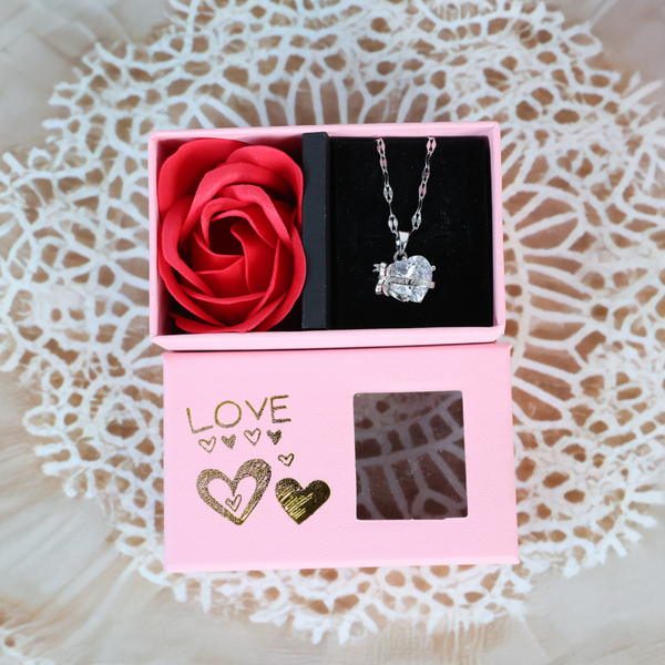 Love white heart necklace