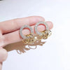 Rhinestone Circle Decor Earrings