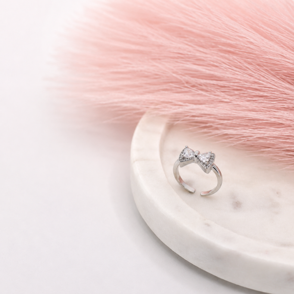 Crystal Bow Solitaire Ring