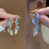 Blue Leaf Drop Earring