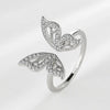Silver Butterfly Wings Open Ring