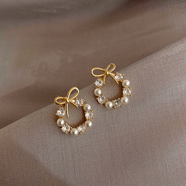 Pack Of 3 Pearl & Crystal Gold-Plated Earring