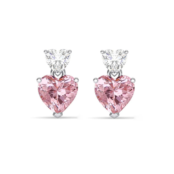 Pink Heart Drop Earrings