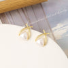 Combo Of 2 Geometric Pearl Stud Earrings