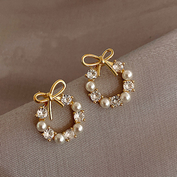 Pack Of 3 Cute BowPearl Earring