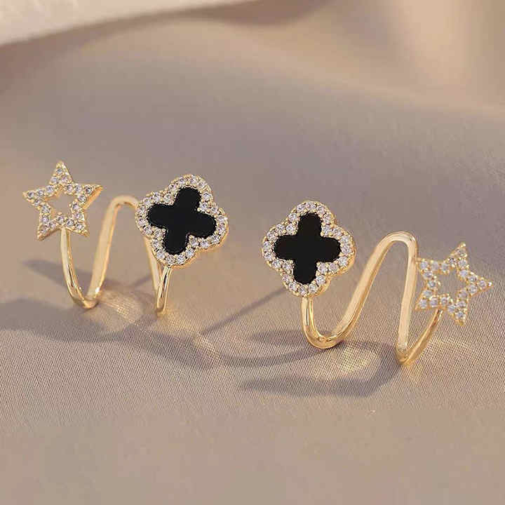 Black Star Earrings