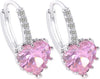 Pink Heart Shape Drop Earring
