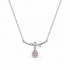 S925 Silver Pink Teardrop Crystal Pendant Necklace