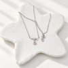 S925 Silver Pink Teardrop Crystal Pendant Necklace