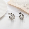 C-Shaped Silver Huggie Earring