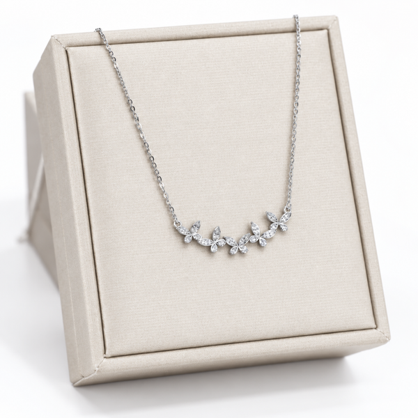 S925 Silver Sparkling Butterfly Charm Necklace
