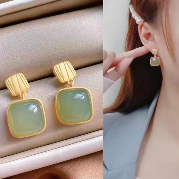 Green Gade Drop Earring