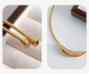 Gold Necklace Bent Pendant Design Collar