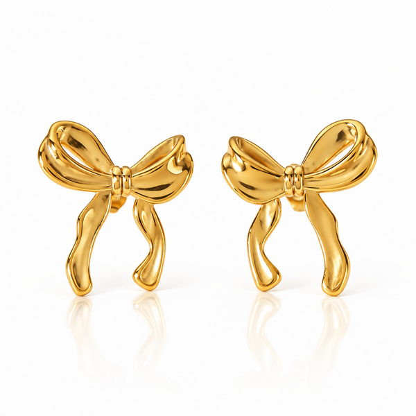 Gold-Tone Bow Stud Earrings for Women | BeautyNX