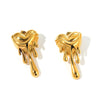 Anti Tarnish Melting Heart stud Earring
