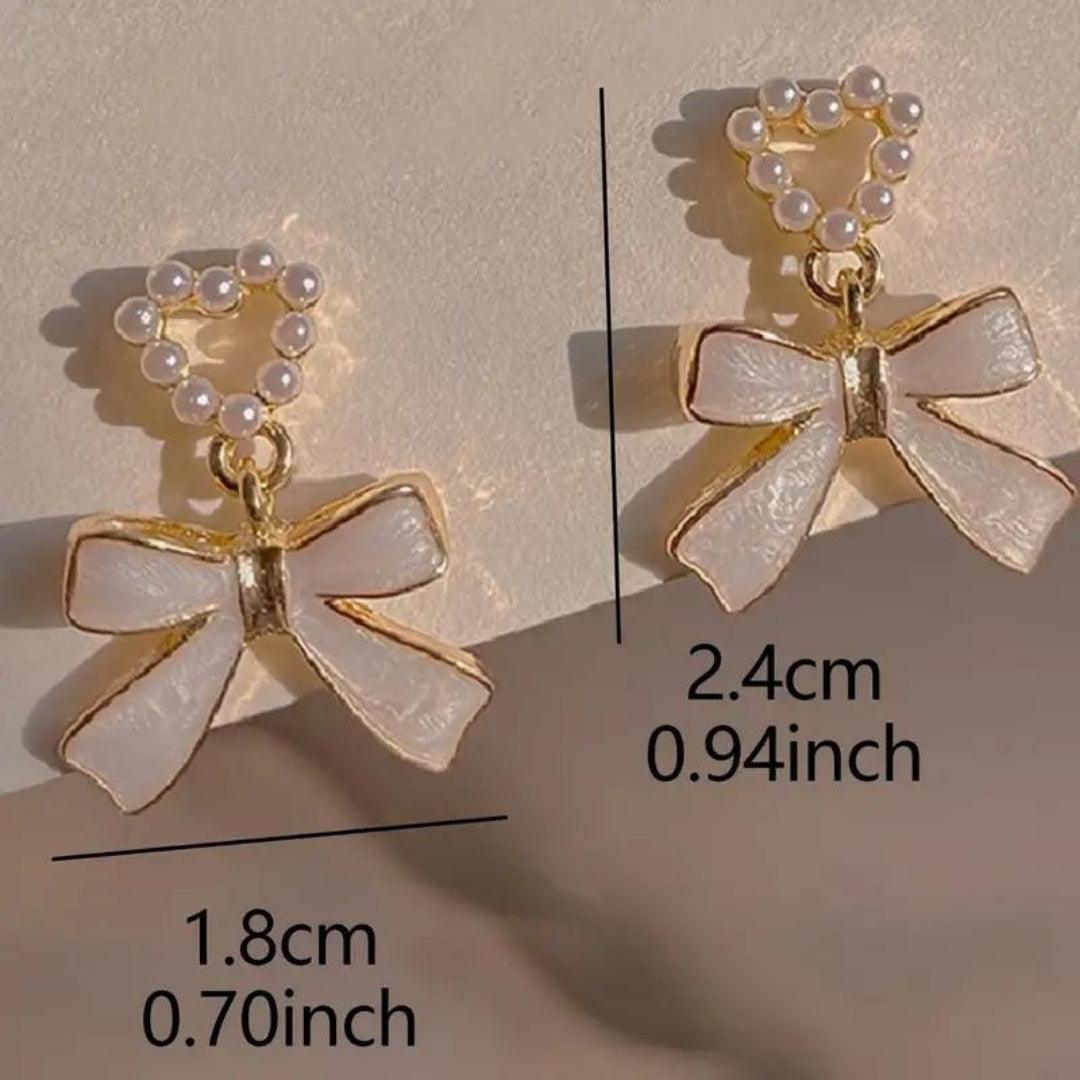 Bow Heart shaped Earrings