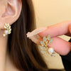 Gold Pearl Flower Earring