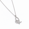 S925 Silver Sparkling Abstract Butterfly Pendant Necklace