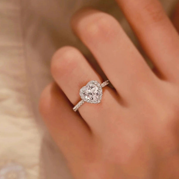 Silver Heart Spark Ring