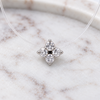 S925 Silver Invisible Crystal Clover Necklace