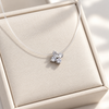 S925 Silver Invisible Crystal Clover Necklace