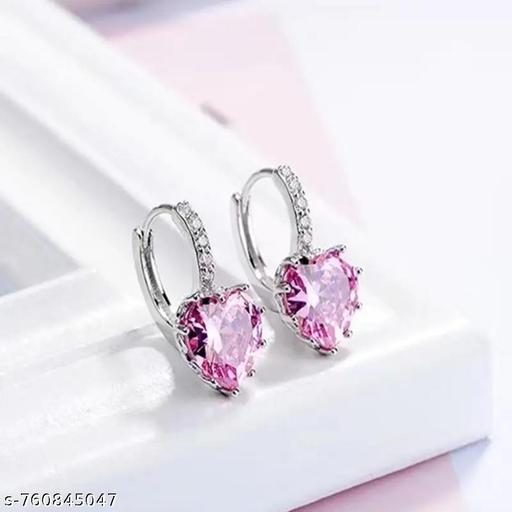 Pink Heart Drop Earrings
