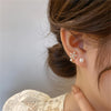 Combo Of 2 Pearl & Crystal Floral Earrings