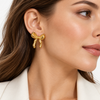Gold-Tone Bow Stud Earrings for Women | BeautyNX
