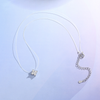 S925 Silver Invisible Crystal Clover Necklace