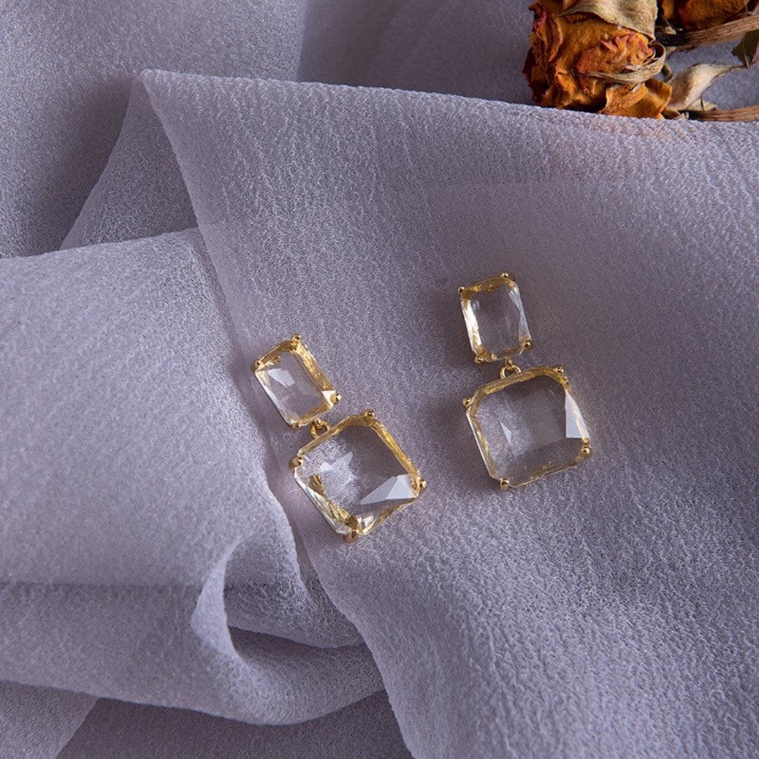 White Lies Classic Clear Crystal Earrings