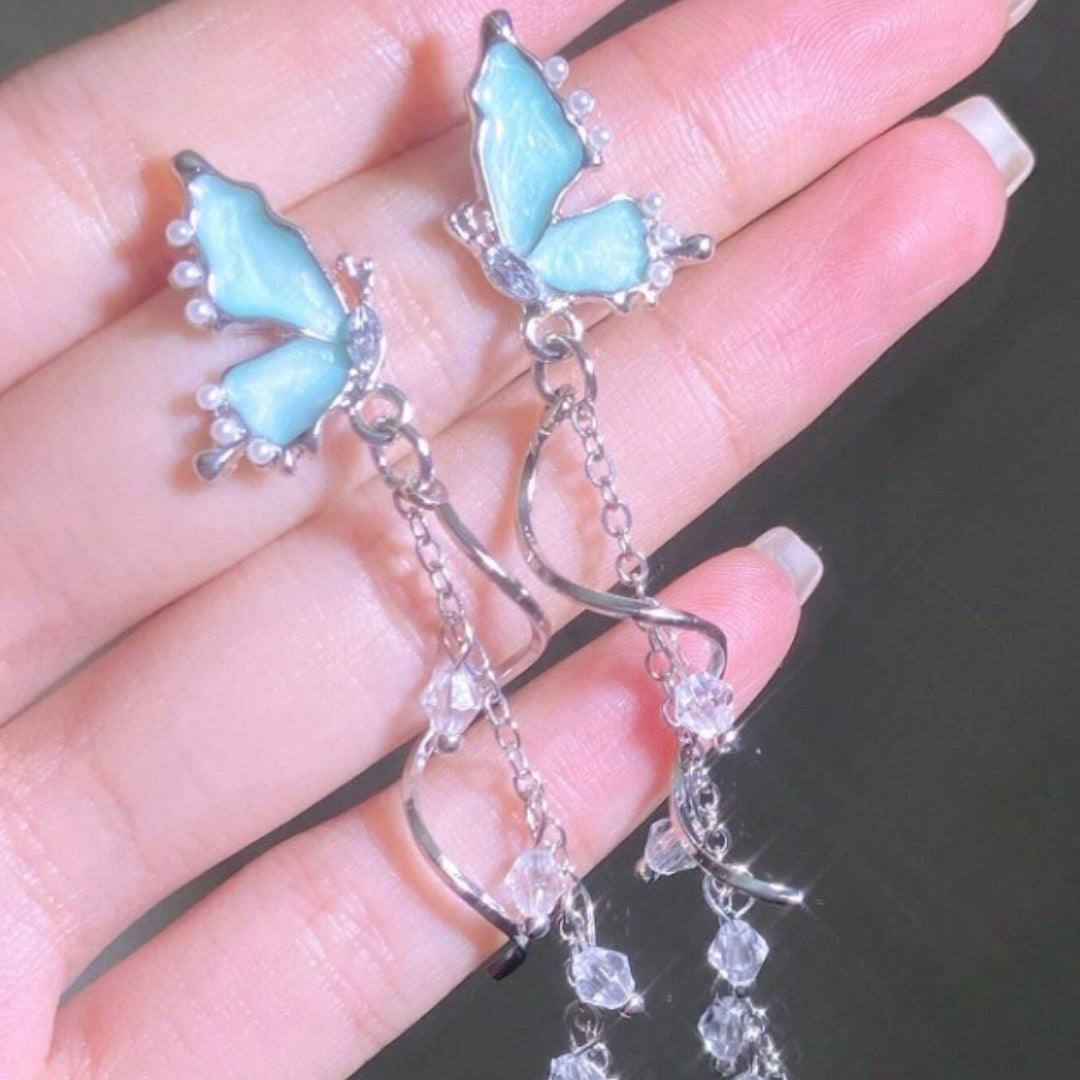 Butterfly Crystal Drop Earrings