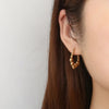 Anti tarnish small beads ball hoop earrings