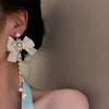 Bow And Pearls Tassels Earrings