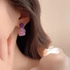 Pack Of 2 Purple Crystal Earring